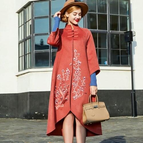 Winter Coat Women Real Wool Coat Female Elegant Double Side Coat Women Long Alpaca Jacket Manteau Femme 89520