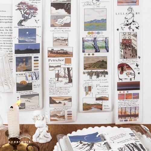 1 Sheets Strip Washi Tape Solitary Parade Series Scrapbooking Diary Stationery Decoration Material Stickers Masking Tape