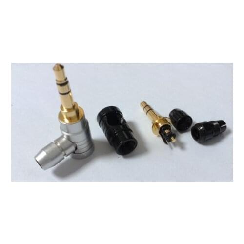 20pcs copper 1/8 "3.5mm Stereo Right Angle Audio Plug for music player soldering