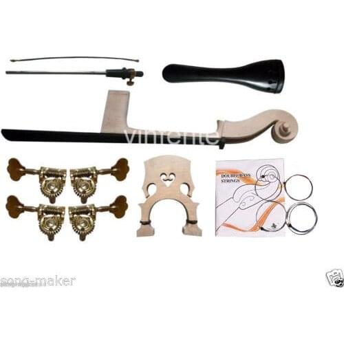 3/4 New Upright double bass Accessories Bass Neck Peg Fingerboard Tailpiece End pin Bridge