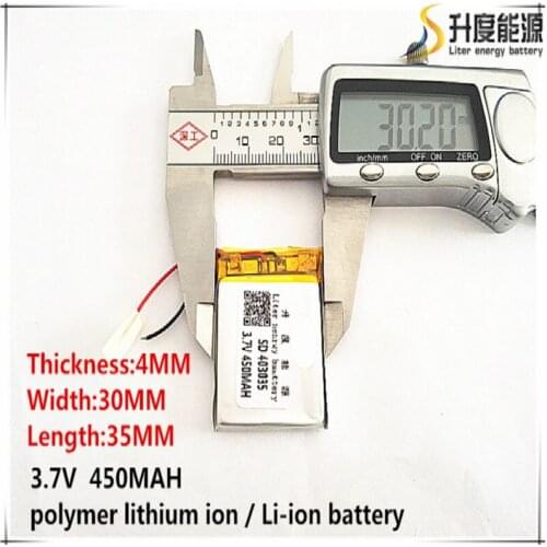 5pcs [SD] 3.7V,450mAH,[403035] Polymer lithium ion / Li-ion battery for TOY,POWER BANK,GPS,mp3,mp4,cell phone,speaker