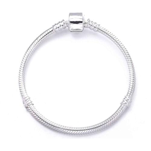 Ajax 100% 925 Sterling Silver Chain Bracelet Bangle For Women Fit DIY Charm Bead Authentic Fine Jewelry Gift