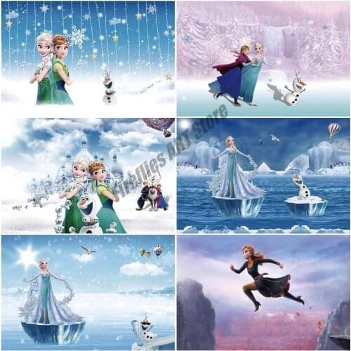 5D DIY Cartoon Diamond Painting Disney Full Round Square Diamond Embroidery Frozen Sister Elsa&Anna Mosaic Home Decor Gift