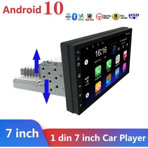 2G+32G 7 Inch 1 din Car Radio Stereo GPS Auto Multimedia Player Adjustable Contact Screen Android 10 Autoradio 1din Head Unit