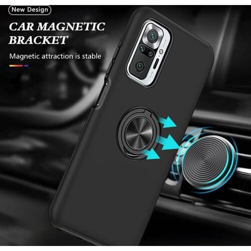 For Xiaomi Redmi Note 10 Pro Case Shockproof Armor Phone Cover Xiaomi Redmi Note 10S Note10 10Pro Car Ring Magnetic Holder Cases