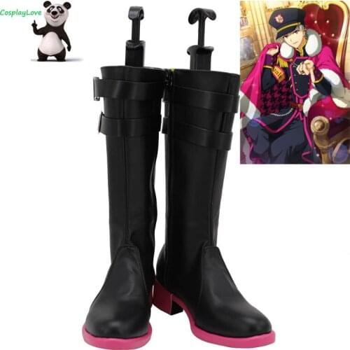 CosplayLove Idolish 7 Re: vale Momo Black Cosplay Shoes Long Boots Leather Custom Hand Made For Halloween