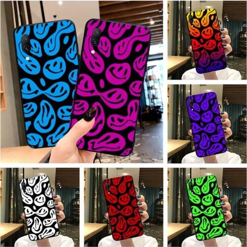 Distorted Exaggerated Smiley Hippie Phone Case For Vivo Y91c Y17 Y51 Y67 Y55 Y7s Y81 Y19 Y97 Y93 V17 vivos5