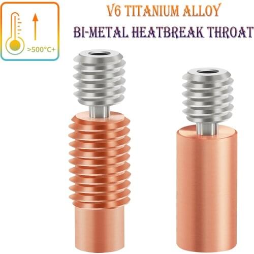 V6 Titanium Alloy Bi-Metal Heatbreak Throat For E3D V6 HOTEND Heater Block For Prusa i3 MK3 Break 1.75 Filament 3D Printer Parts