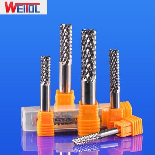 WeiTol 1pcs 5A free shipping flat bottom corn teeth milling cutter PCB end mill cnc router bit engraving tool
