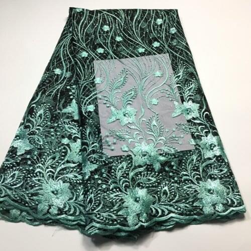 Hot Sale French Lace Fabric Nigeria Lace Fabric 2021 High Quality Lace With Beads/ African Lace Fabric For Wedding Party M3547