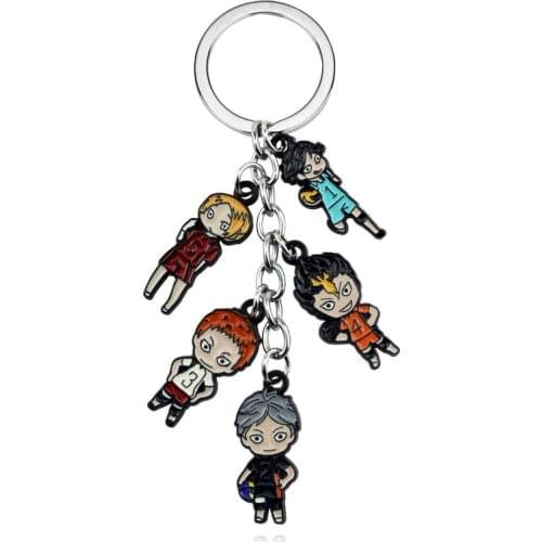 Haikyuu!! Keychain Cosplay Anime Doll Pendant Charms Volleyball Junior Keyring Key Chains Figure Car Backpack