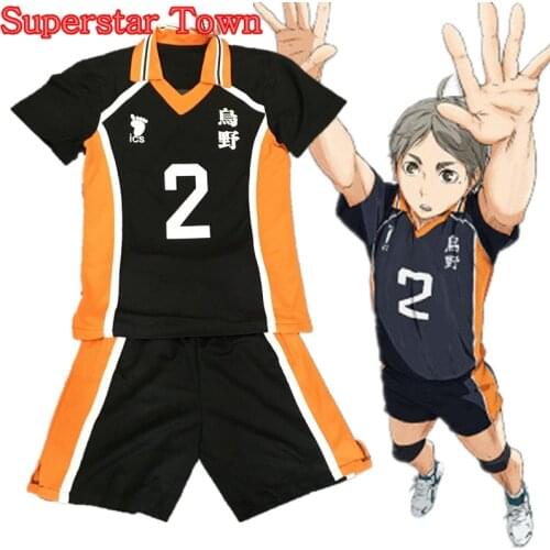 Haikyuu Cosplay Karasuno Costumes High School Club Jersey Number 2 Hinata Shyouyou Jerseys Uniform