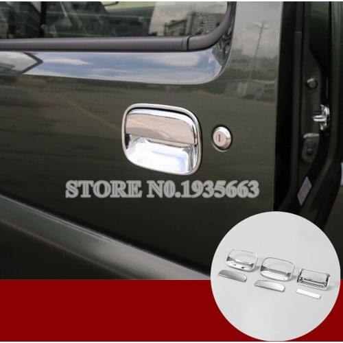 ABS Chrome Car Door Handle & Tailgate Handle Cover For Suzuki Jimny 2007-2017 6pcs Silver/Red Car Decor Car Trim