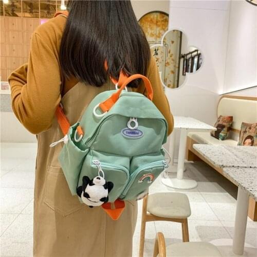 Fashion Women Backpack Summer New Kawaii Nylon Mini School Bag For Girls Backpack With Many Pockets Waterproof School Bags