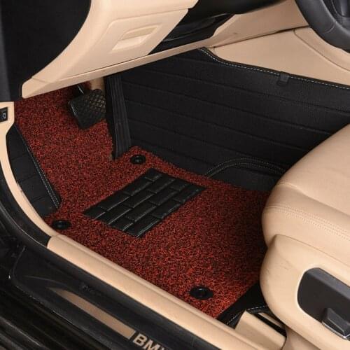 Myfmat floor mats car foot rugs set Driving bit silk single ring full surrounded double layers for for AUDI A4 A4L A6L A6 A1 A7