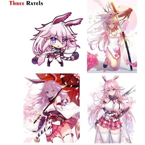 Three Ratels FC925 Yae Sakura Honkai Impact 3 Anime Girl Car Windshield Sticker Laptop Decal