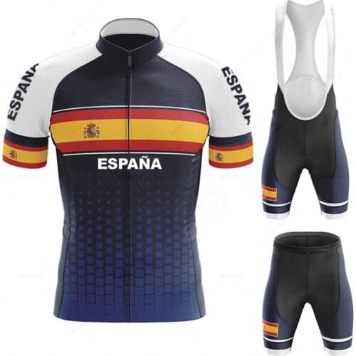 New 2021 Team Mens Summer Spain Cycling Jersey Set Breathable Racing Sport Mtb Bicycle Cycling Clothing Mallot Ciclismo Hombre