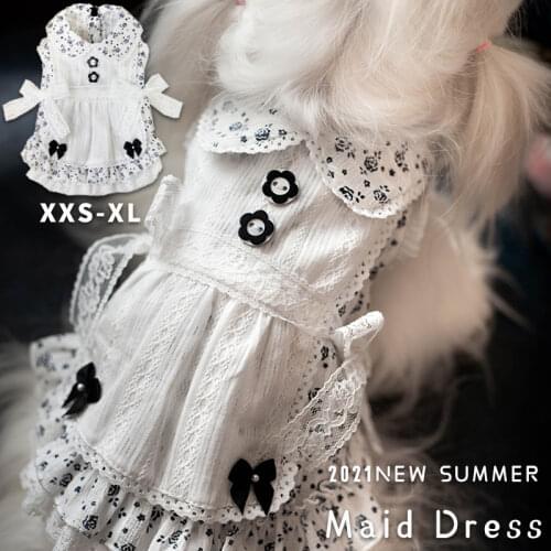 New Pet Dog Clothes Summer Small Dog Dresses Maid Skirt Princess Cute Pomeranian Teddy Yorkshire Corgi Bichon Shih Tzus Costume