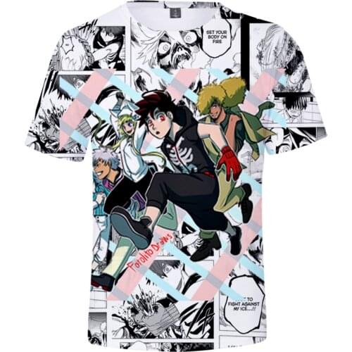 New Boys/Girls Tshirt 3D Kemono Jihen Tshirt Summer Holiday Preppy style children/child Kawaii T-shirt Fighting Animation Tops