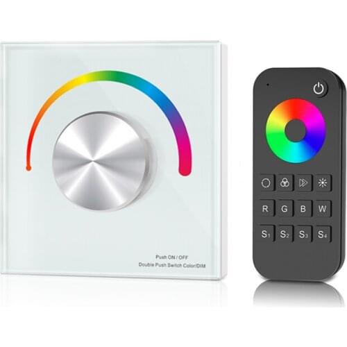 New RGB LED Strip Controller DC 12V -24V Wall Mount Knob Panel RT4 RF Remote Dual 2.4GHz and PWM Signal T3-K 144W 288W Output