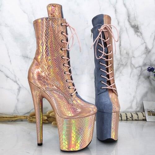 Leecabe 20CM/8inches Pole dancing shoes High Heel platform Pole Dance boot