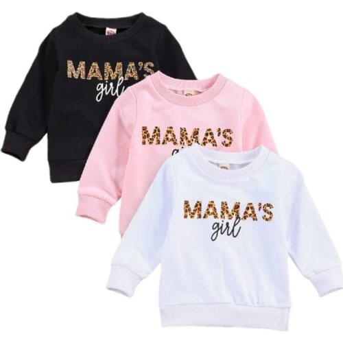 0-3Y Mamas Girls Infant Kids Baby Girl O-neck Pullover Letter Print Cotton Sweatshirt Hoodies Autumn Clothes