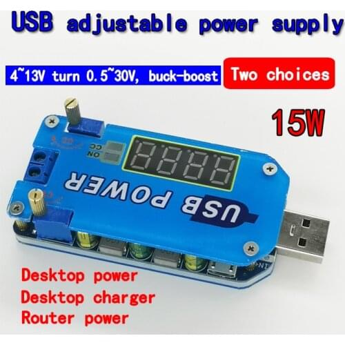 15W Adjustable DC-DC CC CV USB 5V to 3.3V 9V 12V 24V 30v Step UP / Down Power Supply Module Adjustable Boost Buck Converter