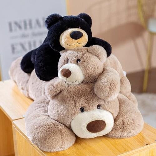 30/50/70CM Cute Bear Plush Toy Kawaii Black Brown Stuffed Plush Pillow Girl Holiday Gift Home Decoration