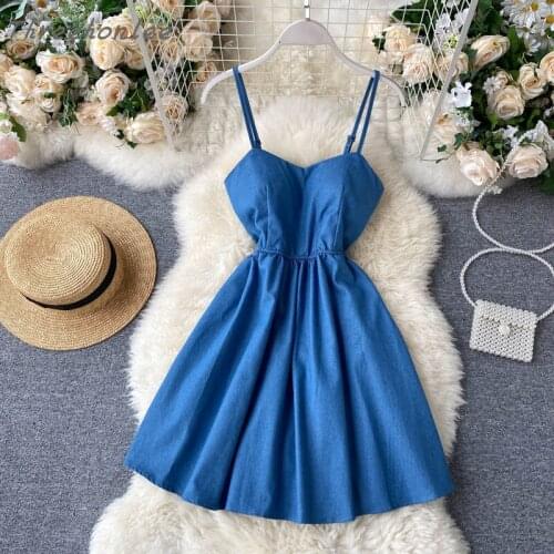 Голубые летние платья Threehonlee China At AliExpress