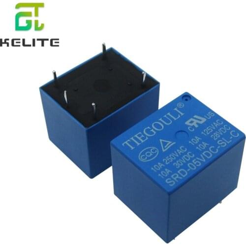 TIEGOULI 50PCS Relay SRD-05VDC-SL-C 5P T73 Power relay One on one off