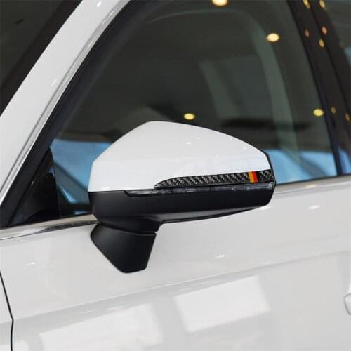 Carbon Fiber Decoration Rearview Mirror Protection Frame Trim Cover Sticker for Audi A3 S3 2014-2019 Car Decal Accessories