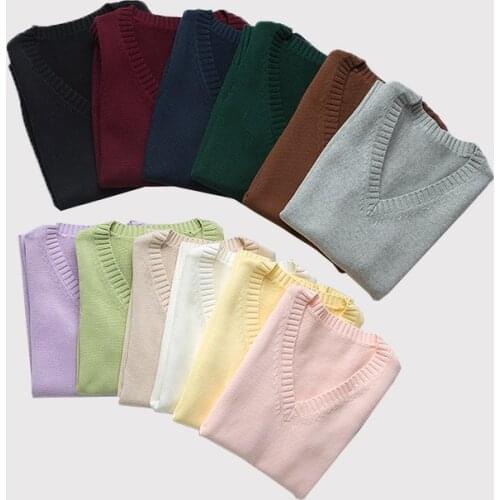 12 Color JK Uniforms Vest V-neck Pullover Sweater Vest JK vest Coat japanese school uniform vest women cosplay women