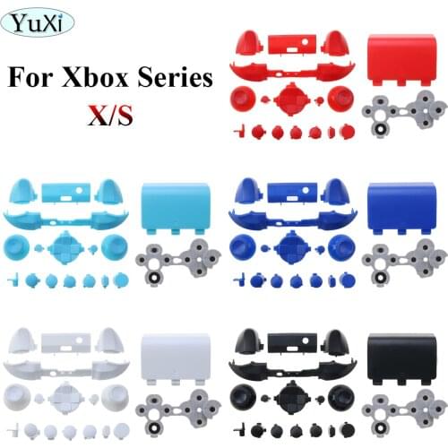YuXi For Xbox Series X S Controller LB RB Bumpers Trigger Buttons Guide Button & Conductive Rubber & Battery Back Cover
