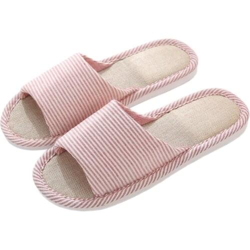 Autumn Winter Womens Linen Slippers Home Indoor Floor Non-slip Couple Home Mens Cotton Slippers House Slippers Zapatos Mujer