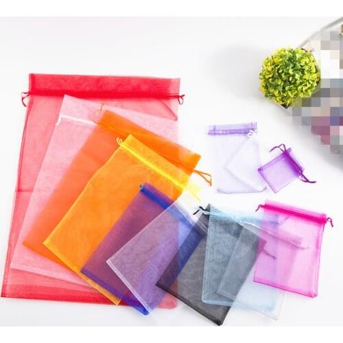 10pcs Large Organza Bag 9x12 10x15 13x18 15x20 17x23 20x30 Wedding Christmas Birthday Party Supplies Jewelry Packaging Gift Bags
