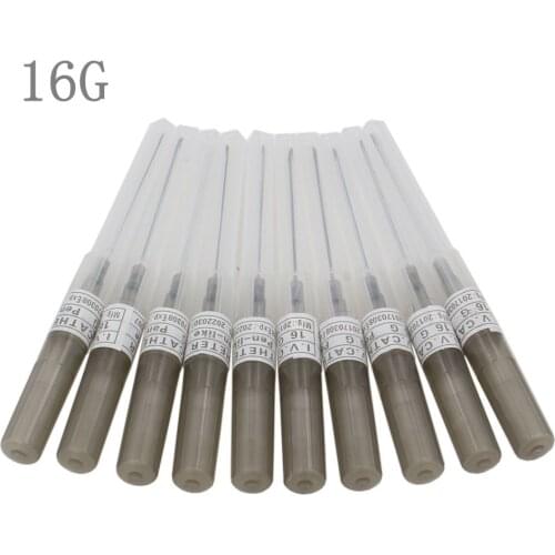 10PCS Sterilized I.V.Catheter Cannula Piercing Needles 16G Tattoo Needles Body Jewelry Piercings Kit Gauges For the Body Rings