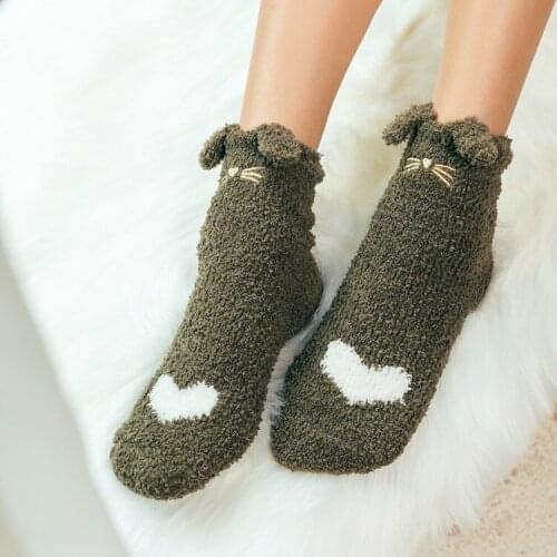 120pairs/lot women new fashion cute 3D cartoon fleece animal ear sock/fashion cat paw sock