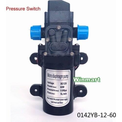 60W DC12V/24V Pressure Switch TYPE Micro Diaphragm Water Pump Self-priming Booster Pump 5L/min