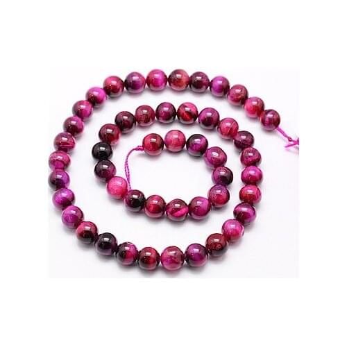 AA Quality 6mm 8mm 10mm 12mm Pink Tiger Eye Stone Gem stone Bead Strand Rose bead Grade A 1string