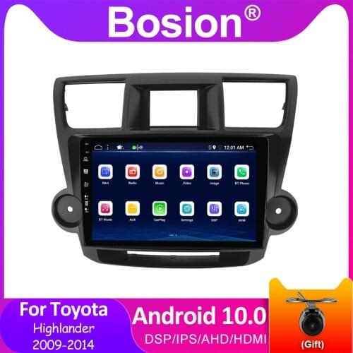 Bosion Android 10 Car DVD Multimedia Player For Toyota Highlander 2009-2014 GPS Navigation IPS DSP 4GB+64GB Car Radios 2 din