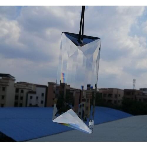 Camal 1pcs 110mm (1 hole) Faceted Long Quadrilateral Crystal Spacer Pendant Lamp Prisms Chandelier Suncatcher Lighting Part Home