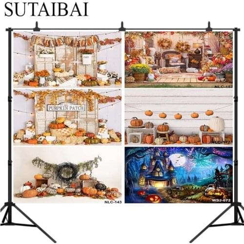 Halloween pumpkin party wooden wall bat haunted house Photo Backdrop Photography Background Family Party Portrait Photoshoot