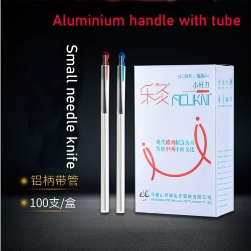0.35/40/50/60mm many size Acupotomy Therapy Disposable Needles Aluminum Handle Micro Knife Acupuncture Needles Independent Tube