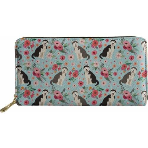 Wallets Women Credit Card Holers Ladies Long Clutch Cash Phone Purse for Females Husky Printing Wallet Cute Money Bag
