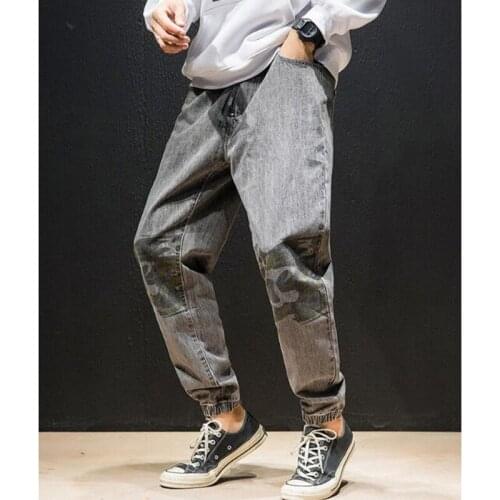 Men Jeans Fashion Stretch Joggers Hip Hop Denim Jogger Pants Plus size