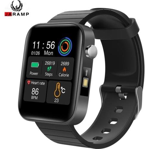 2021 NEW T68 Smart Watch Men Body Temperature Measure Heart Rate Blood Pressure Oxygen Bracelet Call Reminder Smart Watch Black