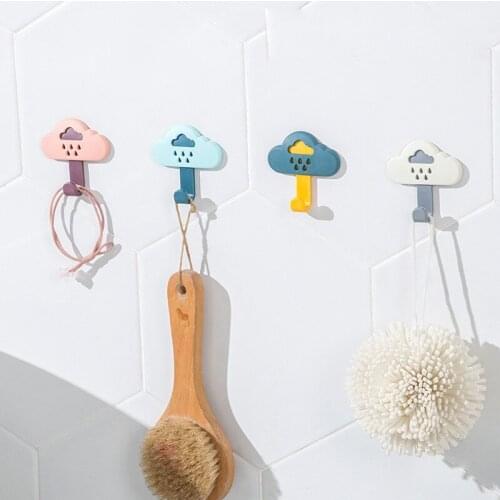New 4PCS Towel Hook Plastic Door Hanger Self Adhesive Wall Hanger Hat Racks Key Hanger Wall Organizer Home Decor Key Holder