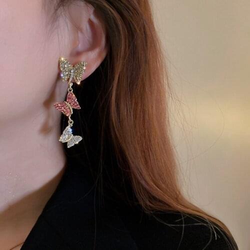 New personality creative butterfly pendant earrings luxury fashion casual dance party earrings for women holiday gifts
