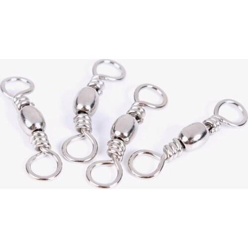 Sesfun 30pcs/lot Stainless Steel Fishing Ball Bearing Rolling Swivel Sea Fish Hooks Lure Line Connector Fishing Tool Accessories