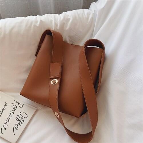 Casual Leather Shoulder Bags for Women 2021 New Bucket Crossbody Bags Large Capacity Handbag Shopping Bag Totes Bolsa Feminina